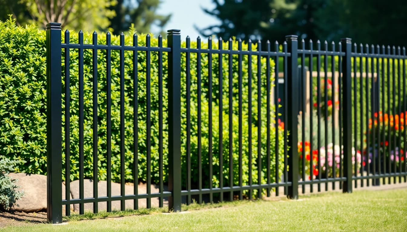 Showcasing high-quality metal fence panels from www.metalfencepanels.co.uk in a vibrant garden.