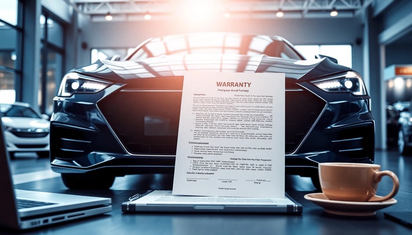 Understanding extended warranty after factory warranty expires with a vehicle and warranty document.