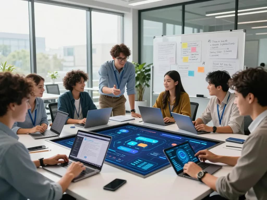 Dynamic collaboration on spicy ai chatbots in a modern office