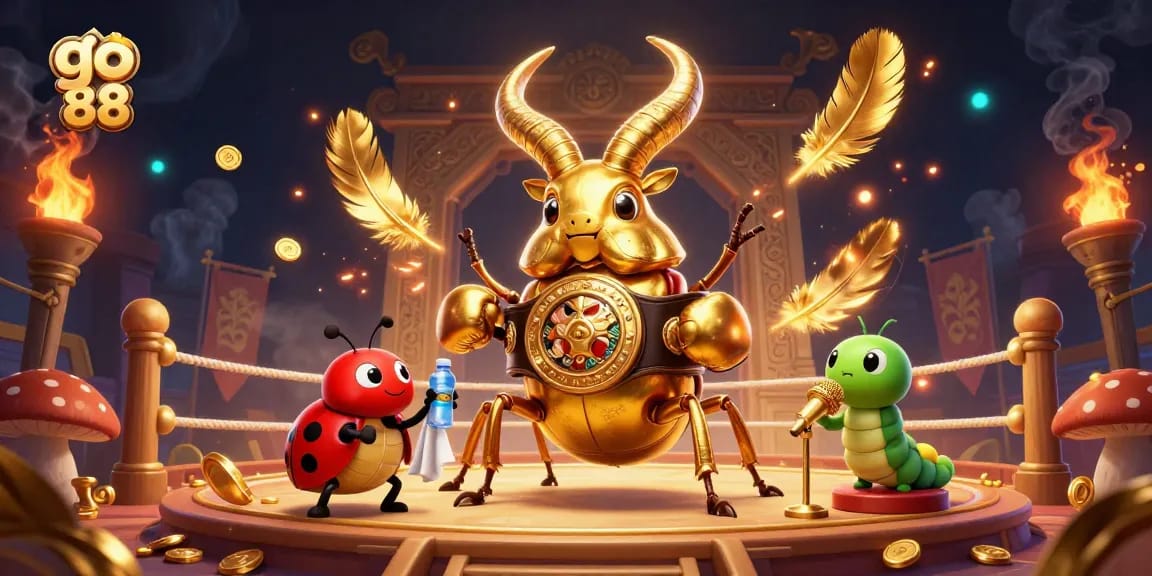 Experience go 88 with a vibrant casino scene featuring golden characters and dynamic elements.