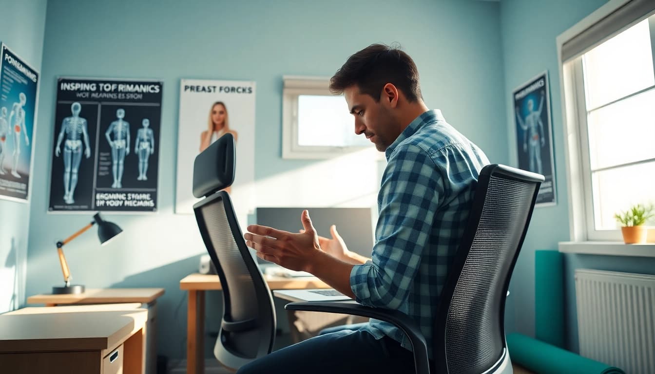 Improve posture with ergonomic workspace adjustments and a motivational atmosphere.