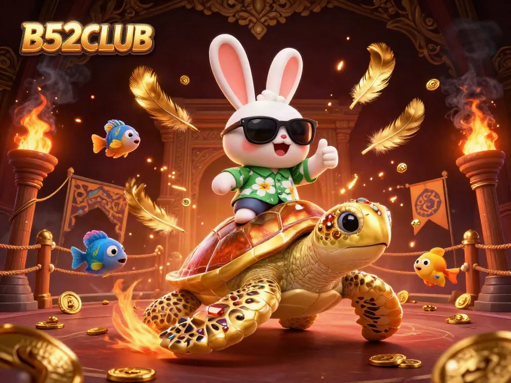 Engage in thrilling games at B52CLUB with colorful characters and vibrant casino elements.