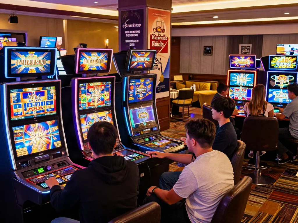 Dynamic casino scene showcasing players at non GamStop casinos.