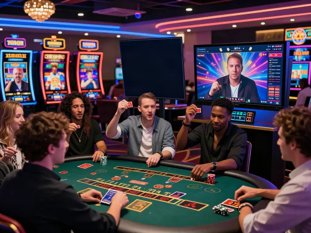 Engaging virtual casino scene showcasing players enjoying non gamstop casinos through interactive gameplay.