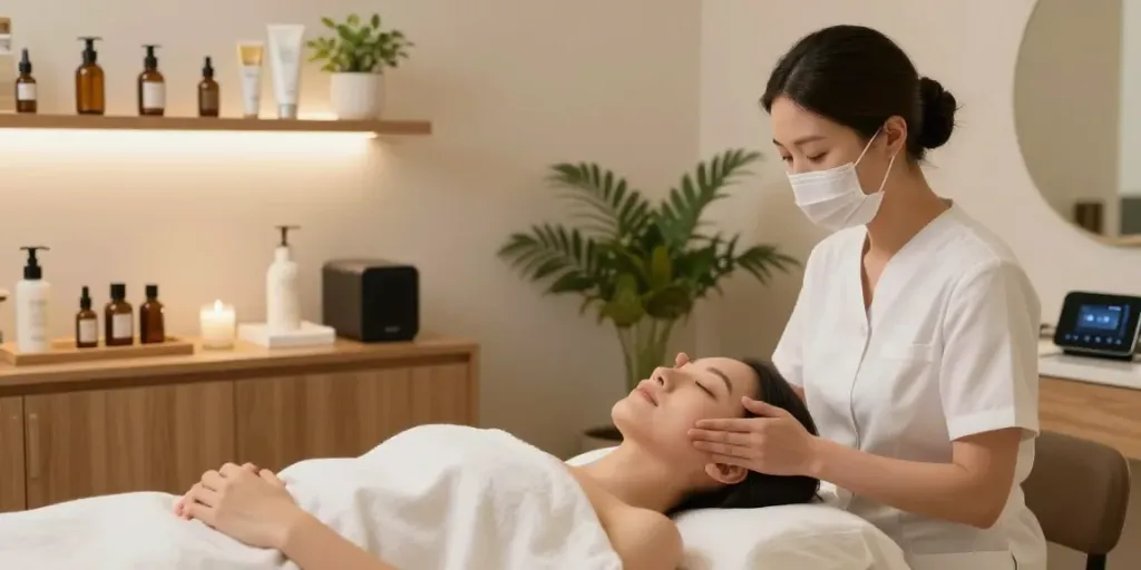 Facials Colchester in a serene spa setting with a skilled esthetician.