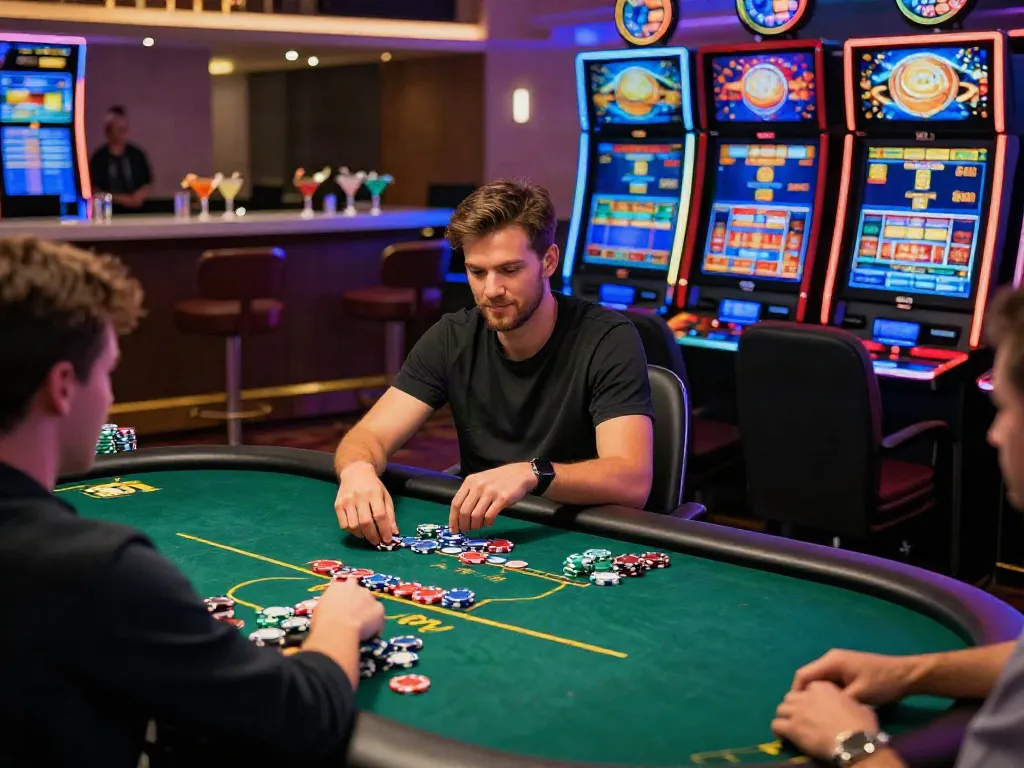 Player enjoying non GamStop casinos experience at a gaming table