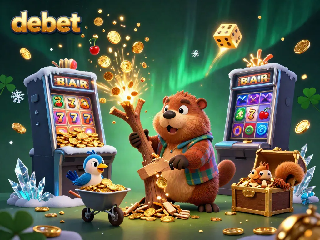 Experience debet's vibrant casino excitement with golden coins and dynamic 3D characters.