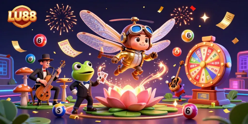 Enjoy thrilling games at LU88 with vibrant casino elements and dynamic characters.
