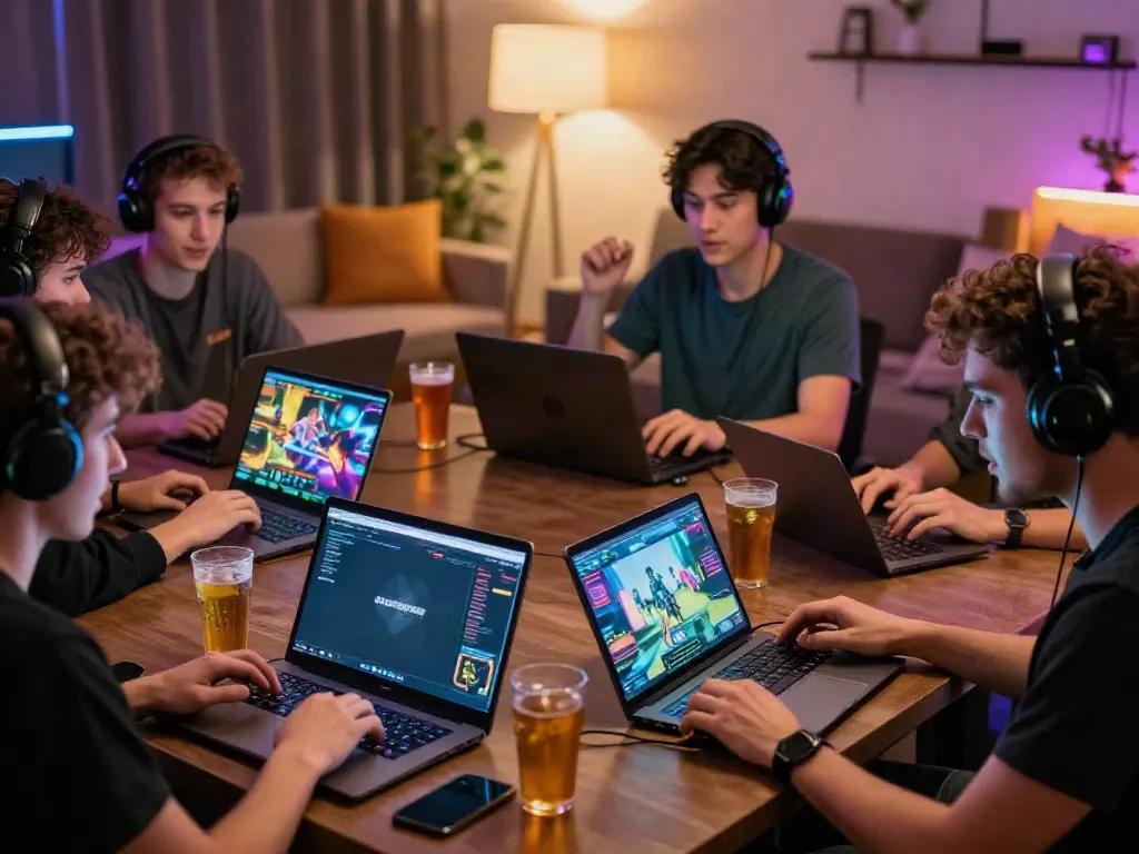 Players enjoying non GamStop casinos in a lively gaming atmosphere.