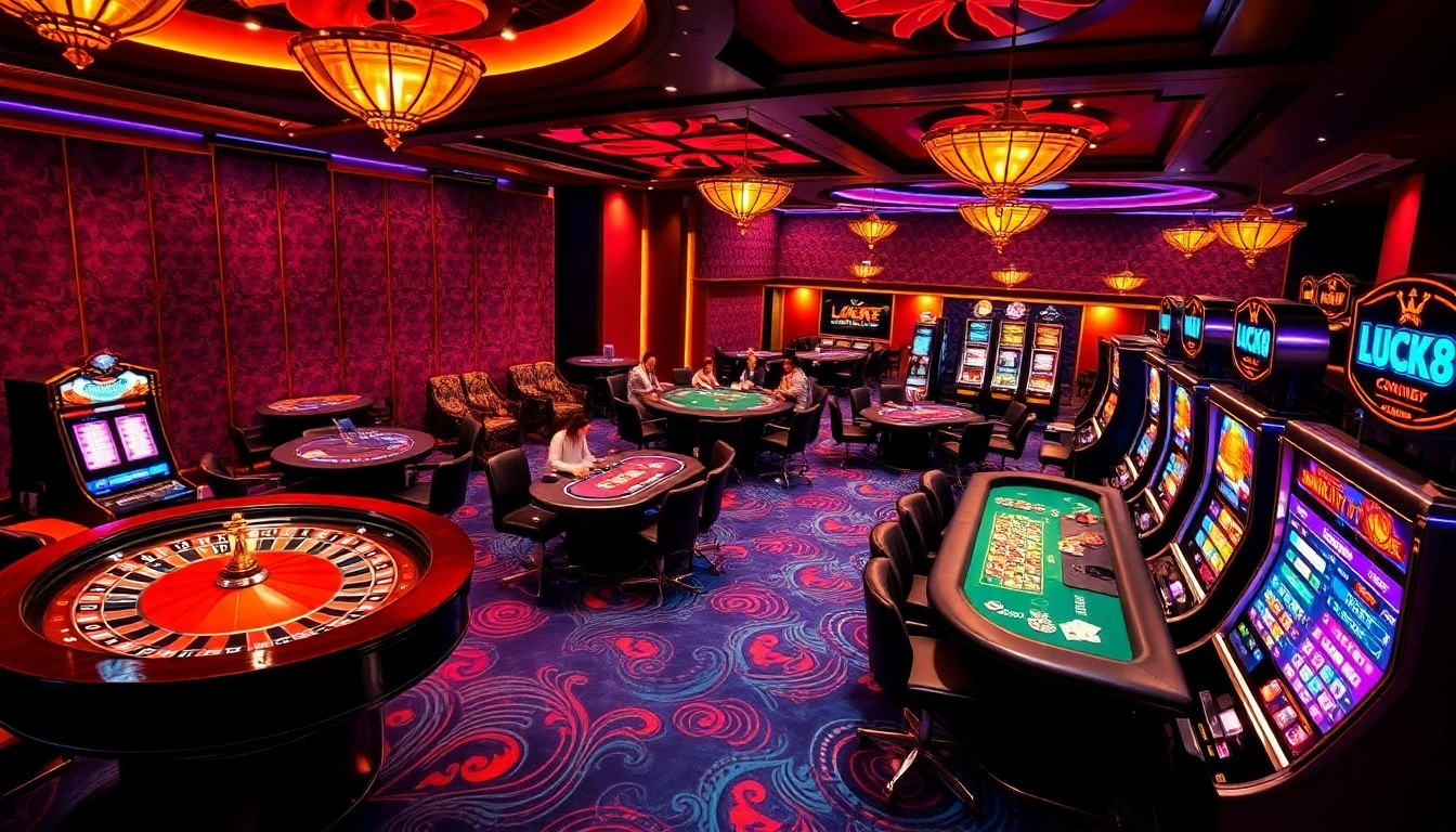 Experience the thrill of winning at LUCK8 with vibrant casino tables and exciting gameplay.