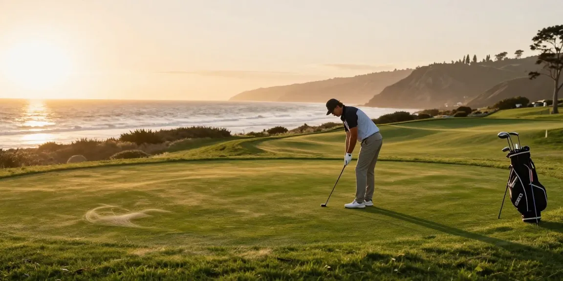 Golfing at Cullen Golf Club with stunning coastal views here at https://cullengolfclub.co.uk/ during sunset.