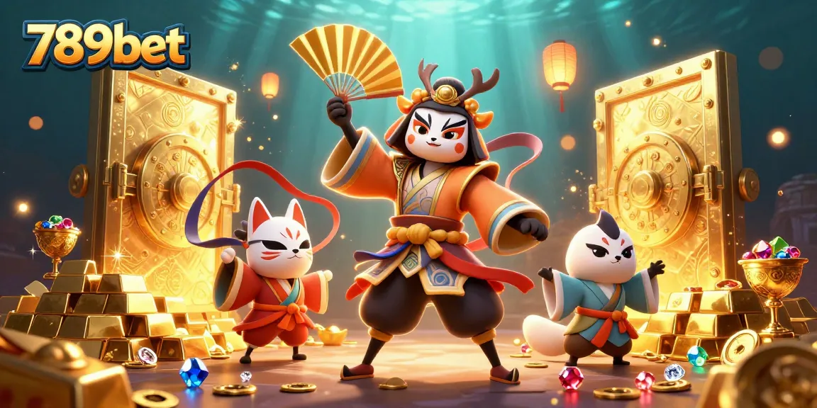 Experience high-stakes action at 789bet with dynamic treasures and vibrant casino elements in an engaging scene.