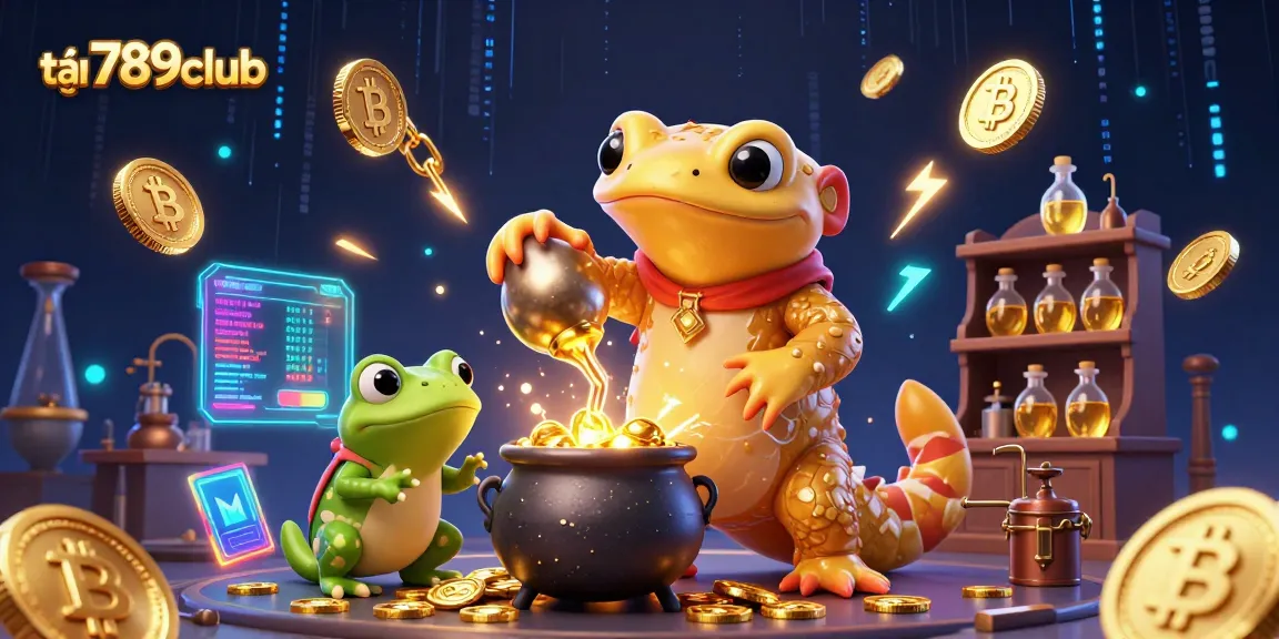 Engage in exciting gameplay with tải 789club as the cartoon characters create gold in a magical casino setting.