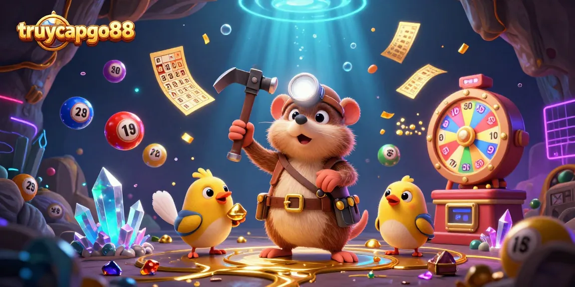 Experience excitement and winning opportunities with truycapgo88's colorful lottery scene filled with dynamic elements.