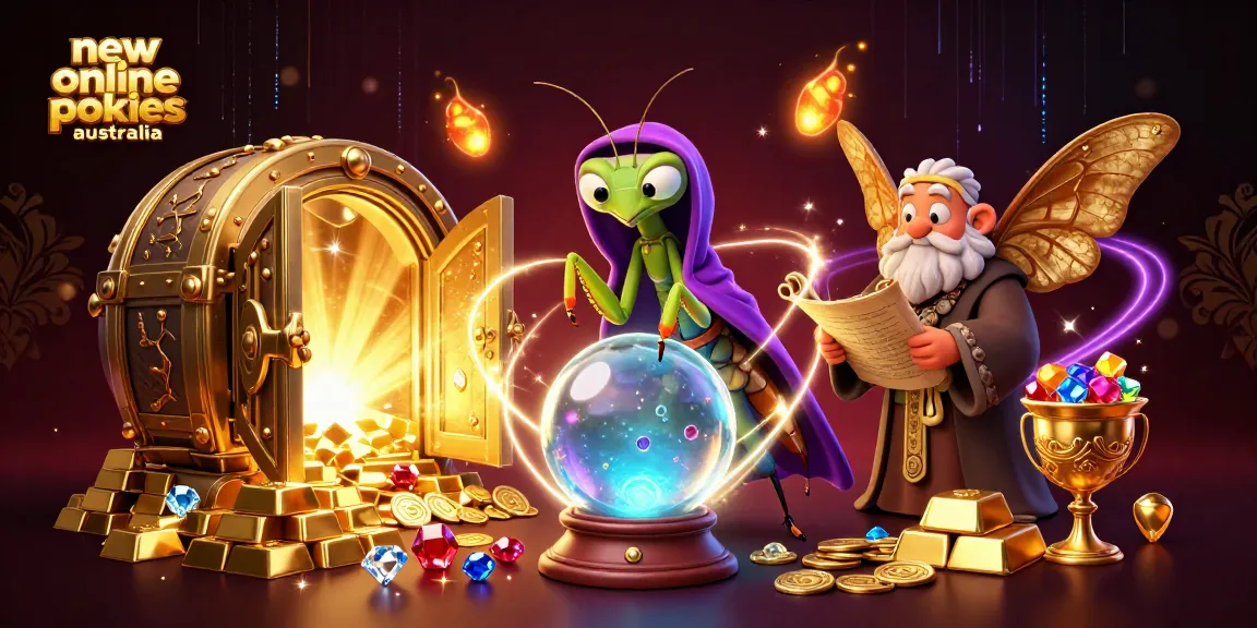 Experience the magic of new online pokies Australia with vibrant characters and dynamic casino elements.