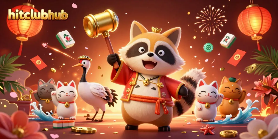 Experience the excitement of hitclubhub with vibrant characters and dynamic gaming elements in this festive illustration.